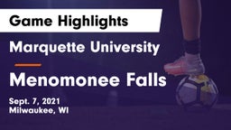 Marquette University  vs Menomonee Falls  Game Highlights - Sept. 7, 2021