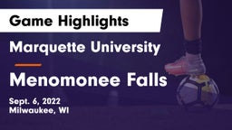 Marquette University  vs Menomonee Falls  Game Highlights - Sept. 6, 2022