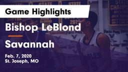 Bishop LeBlond  vs Savannah  Game Highlights - Feb. 7, 2020