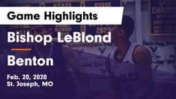 Bishop LeBlond  vs Benton  Game Highlights - Feb. 20, 2020