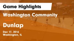 Washington Community  vs Dunlap Game Highlights - Dec 17, 2016