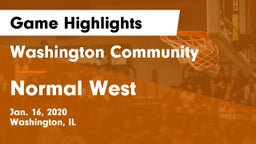 Washington Community  vs Normal West  Game Highlights - Jan. 16, 2020