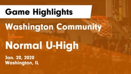 Washington Community  vs Normal U-High Game Highlights - Jan. 20, 2020