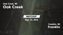 Matchup: Oak Creek High vs. Franklin  2016