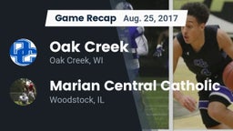 Recap: Oak Creek  vs. Marian Central Catholic  2017
