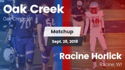 Matchup: Oak Creek High vs. Racine Horlick 2018