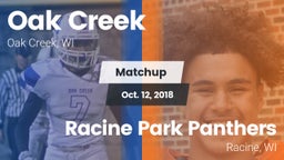 Matchup: Oak Creek High vs. Racine Park Panthers  2018