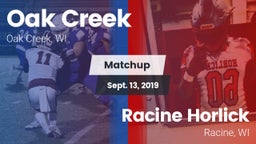 Matchup: Oak Creek High vs. Racine Horlick 2019