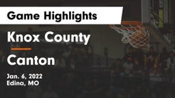 Knox County  vs Canton  Game Highlights - Jan. 6, 2022