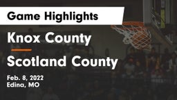 Knox County  vs Scotland County  Game Highlights - Feb. 8, 2022