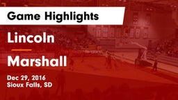 Lincoln  vs Marshall  Game Highlights - Dec 29, 2016