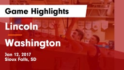 Lincoln  vs Washington  Game Highlights - Jan 12, 2017