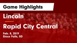 Lincoln  vs Rapid City Central  Game Highlights - Feb. 8, 2019