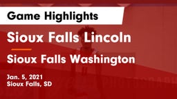 Sioux Falls Lincoln  vs Sioux Falls Washington  Game Highlights - Jan. 5, 2021