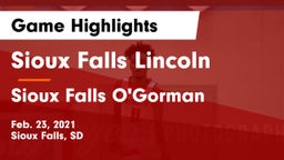 Sioux Falls Lincoln  vs Sioux Falls O'Gorman  Game Highlights - Feb. 23, 2021