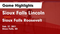 Sioux Falls Lincoln  vs Sioux Falls Roosevelt  Game Highlights - Feb. 27, 2021
