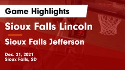 Sioux Falls Lincoln  vs Sioux Falls Jefferson  Game Highlights - Dec. 21, 2021