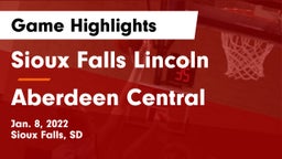 Sioux Falls Lincoln  vs Aberdeen Central  Game Highlights - Jan. 8, 2022