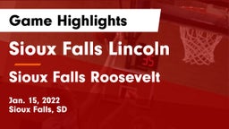 Sioux Falls Lincoln  vs Sioux Falls Roosevelt  Game Highlights - Jan. 15, 2022