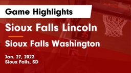Sioux Falls Lincoln  vs Sioux Falls Washington  Game Highlights - Jan. 27, 2022