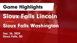 Sioux Falls Lincoln  vs Sioux Falls Washington  Game Highlights - Jan. 26, 2023