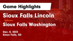 Sioux Falls Lincoln  vs Sioux Falls Washington  Game Highlights - Dec. 8, 2023