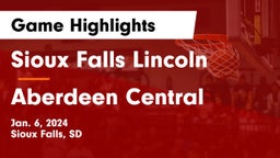 Sioux Falls Lincoln  vs Aberdeen Central  Game Highlights - Jan. 6, 2024