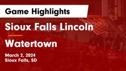 Sioux Falls Lincoln  vs Watertown  Game Highlights - March 2, 2024