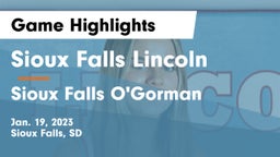 Sioux Falls Lincoln  vs Sioux Falls O'Gorman  Game Highlights - Jan. 19, 2023