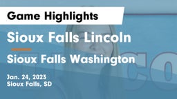 Sioux Falls Lincoln  vs Sioux Falls Washington  Game Highlights - Jan. 24, 2023