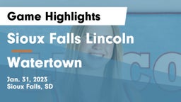 Sioux Falls Lincoln  vs Watertown  Game Highlights - Jan. 31, 2023