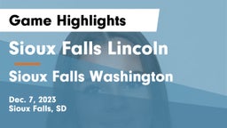 Sioux Falls Lincoln  vs Sioux Falls Washington  Game Highlights - Dec. 7, 2023