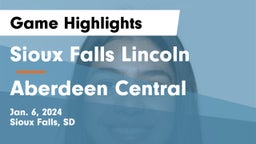 Sioux Falls Lincoln  vs Aberdeen Central  Game Highlights - Jan. 6, 2024