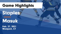 Staples  vs Masuk Game Highlights - Feb. 27, 2021