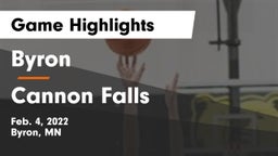 Byron  vs Cannon Falls  Game Highlights - Feb. 4, 2022