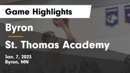 Byron  vs St. Thomas Academy   Game Highlights - Jan. 7, 2023