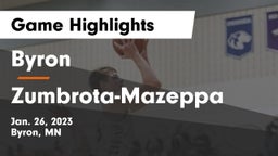 Byron  vs Zumbrota-Mazeppa  Game Highlights - Jan. 26, 2023