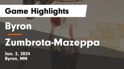 Byron  vs Zumbrota-Mazeppa  Game Highlights - Jan. 2, 2024