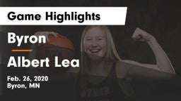 Byron  vs Albert Lea  Game Highlights - Feb. 26, 2020