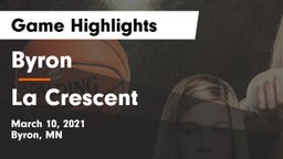Byron  vs La Crescent  Game Highlights - March 10, 2021