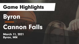 Byron  vs Cannon Falls  Game Highlights - March 11, 2021