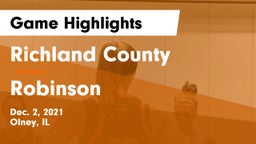 Richland County  vs Robinson  Game Highlights - Dec. 2, 2021