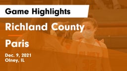Richland County  vs Paris  Game Highlights - Dec. 9, 2021