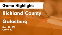 Richland County  vs Galesburg  Game Highlights - Dec. 27, 2021