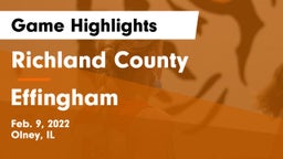 Richland County  vs Effingham  Game Highlights - Feb. 9, 2022