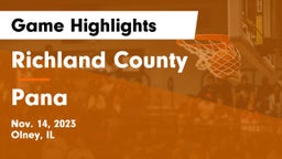Richland County  vs Pana  Game Highlights - Nov. 14, 2023