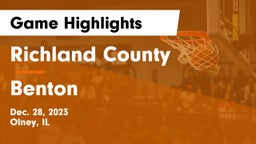 Richland County  vs Benton  Game Highlights - Dec. 28, 2023