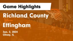 Richland County  vs Effingham  Game Highlights - Jan. 2, 2024