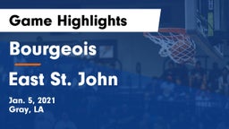 Bourgeois  vs East St. John  Game Highlights - Jan. 5, 2021