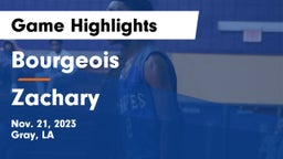 Bourgeois  vs Zachary  Game Highlights - Nov. 21, 2023